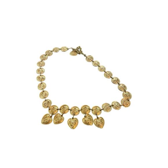 Vintage 1980's Gilded Byzantine EDOUARD RAMBAUD Chain Belt gold made Italy heart - Picture 2 of 7